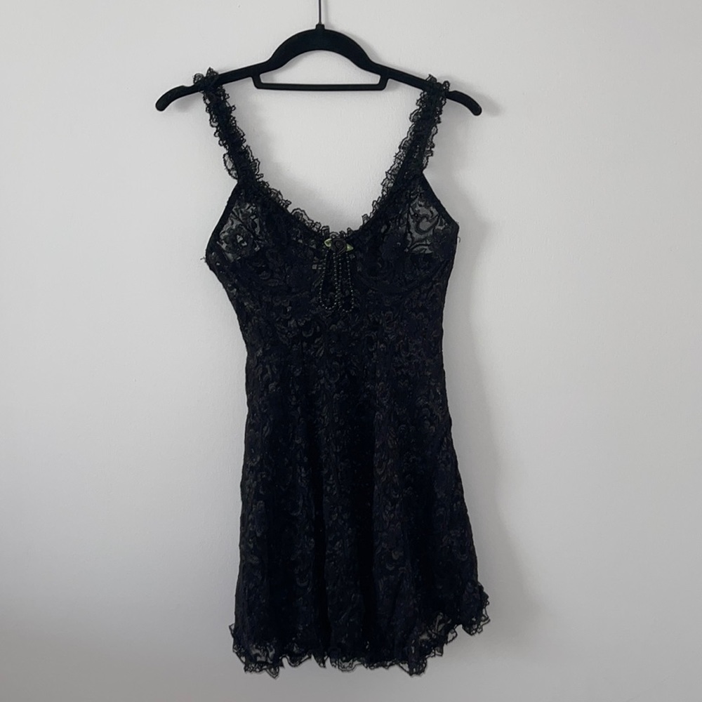 Vintage Intimo Amore for Sears Black lace lingerie dress